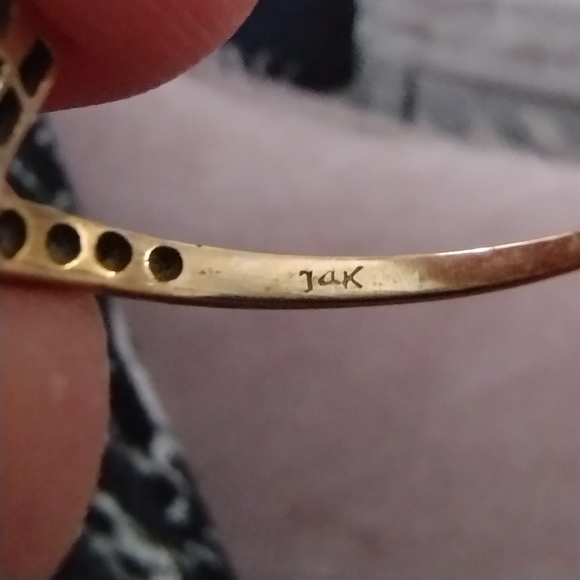 Vintage Art Deco Blue Sapphire Gold Ring 6.5 - Picture 5 of 12